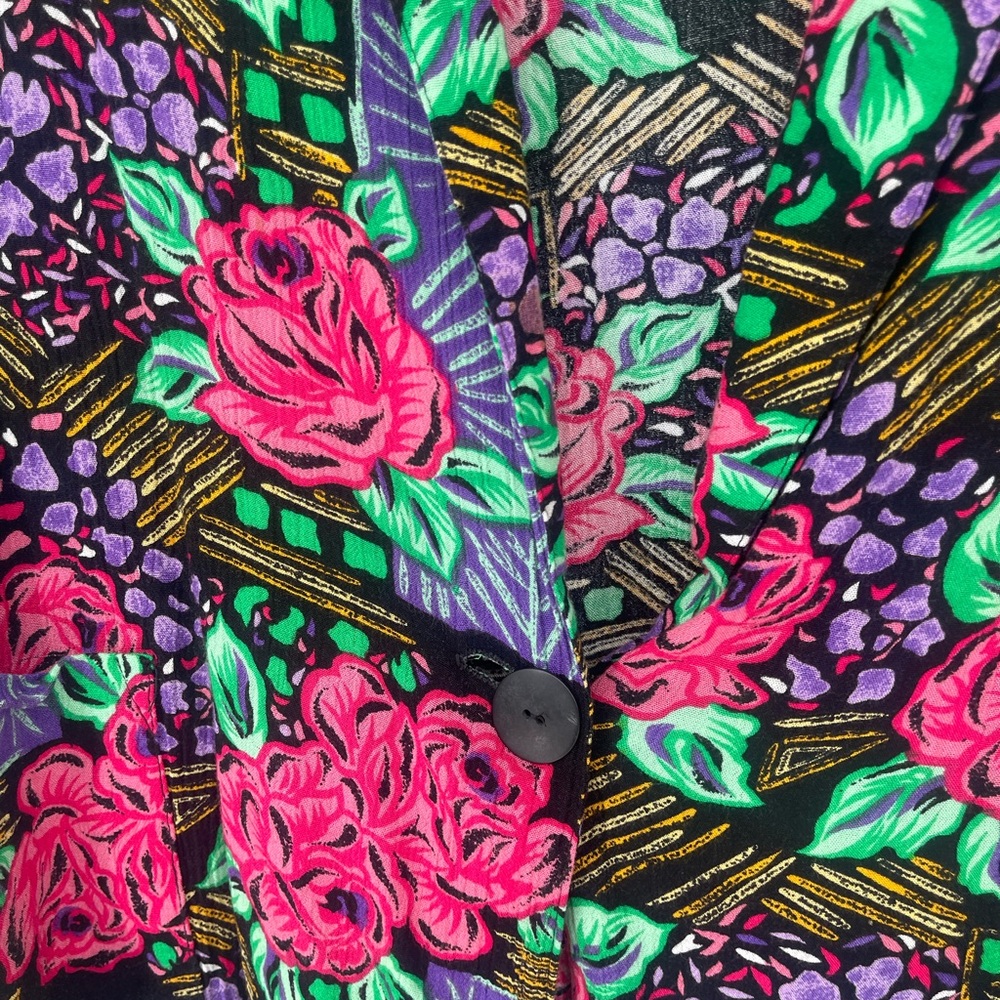 Vibrant Floral Patterned Blazer - image 2
